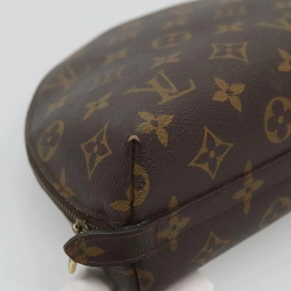 LOUIS VUITTON Monogram Trousse Demi Ronde Cosmetic Pouch LV Auth - Picture 11 of 16